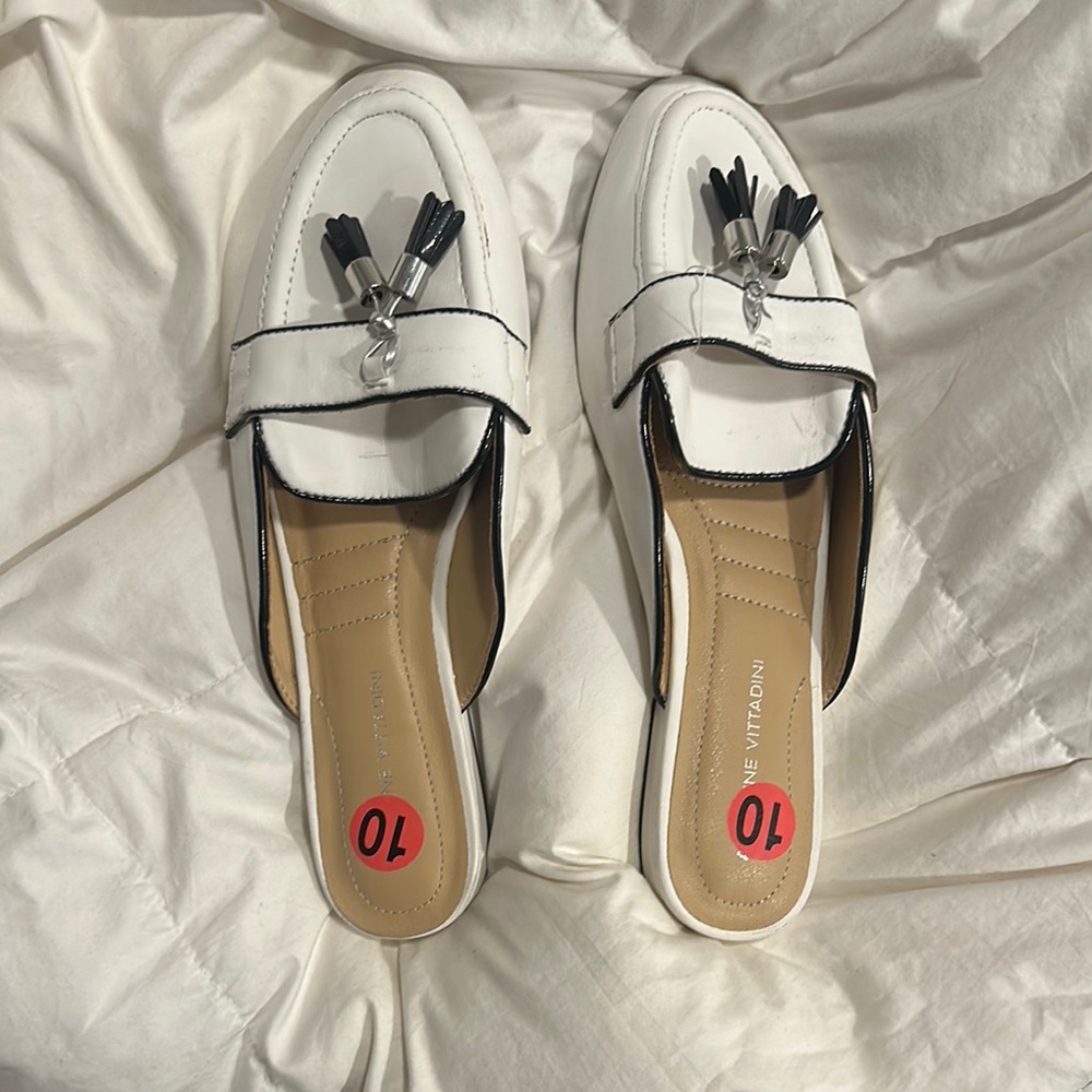 White and Black Women's Loafers